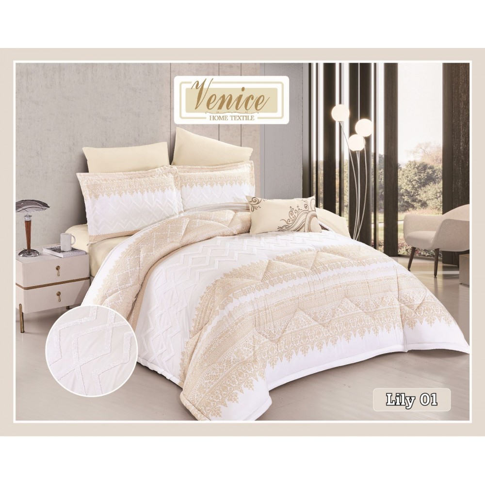 Venice Lily 7-piece embroidered comforter set