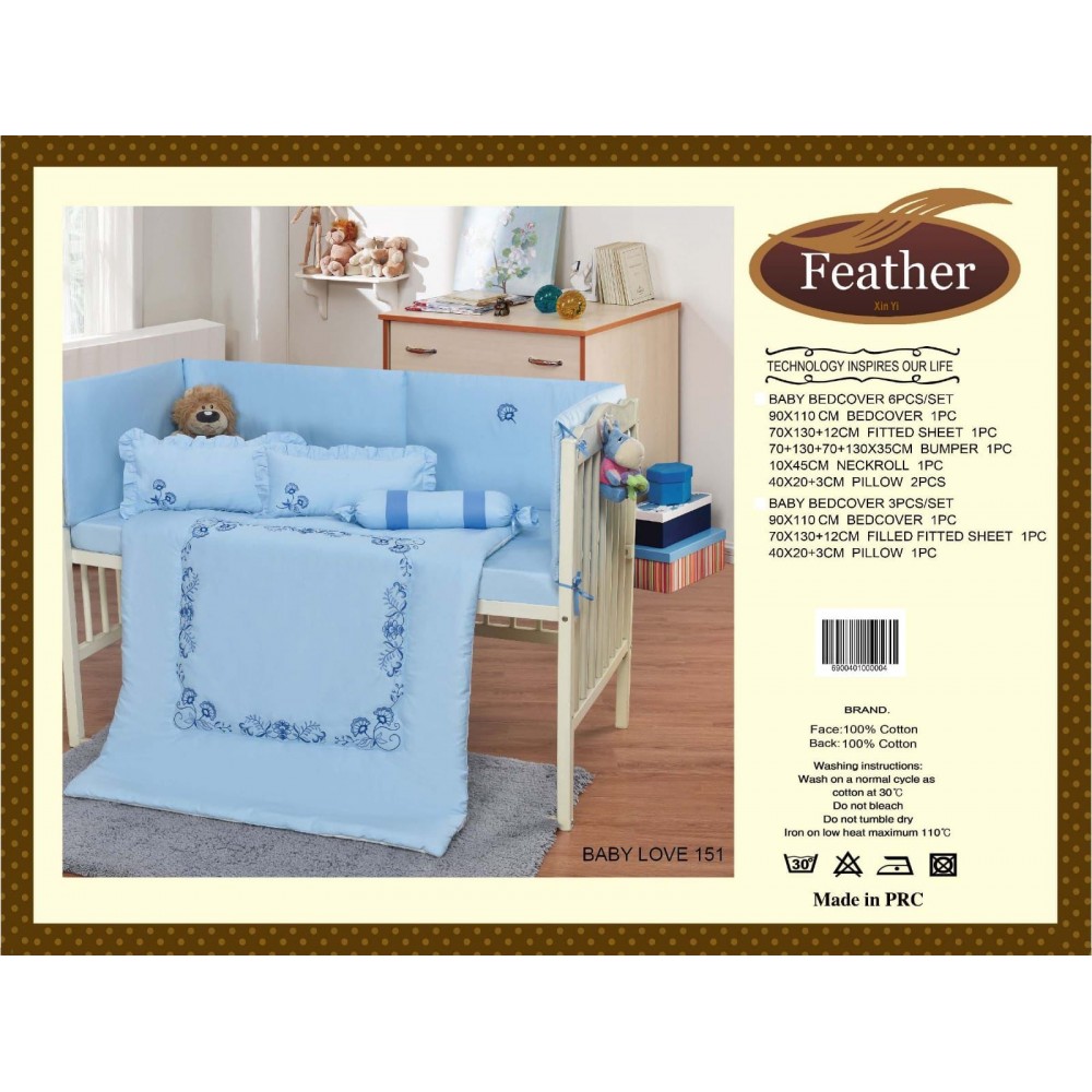 FEATHER BABY LOVE Baby comforter set 6 pieces