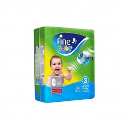 Fine Baby Diapers - Giant Pack - Medium 4-9 Kg 84 Diapers