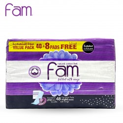 Fam pads, night size, 48 pads