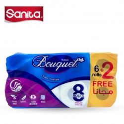 Sanita Bouquet Toilet Paper 3 Ply 6  2 Free